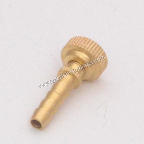 Brass Nipple With Knurling Round Nut