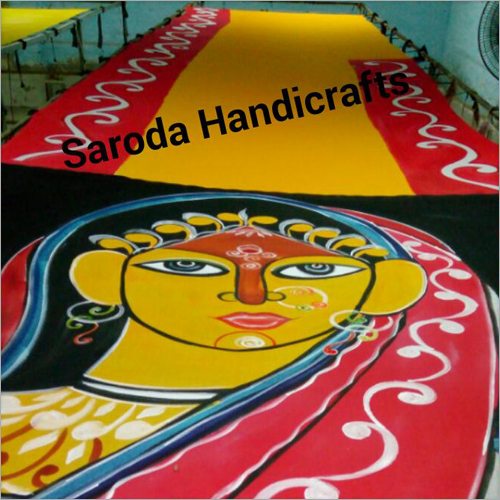 Cotton Silk Ladies Hand Painted Saree