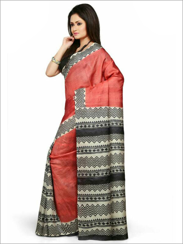 Printed Ladies Embroidered Silk Saree