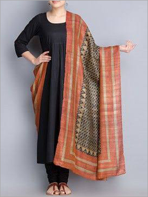 Hand Printed Silk Dupatta
