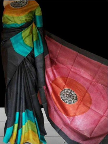 Cotton Silk Ladies Block Printed Saree