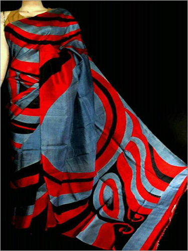 Cotton Silk Block Printed Stylish Saree