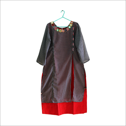 Mirror Work Double Layered Kurti