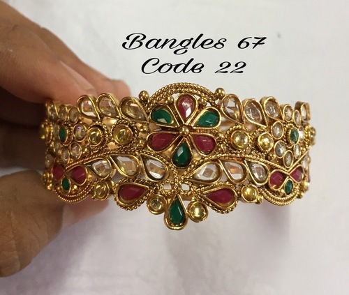 Bangle Set - Copper Alloy, Diamond Stone | Bridal Jewelry Set, Customizable Design