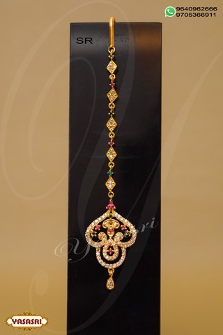 Ladies Designer Tikka - Multi-Color Zircon Jewelry | 2mm Thickness, Perfect for Anniversaries, Engagements, Parties, and Weddings