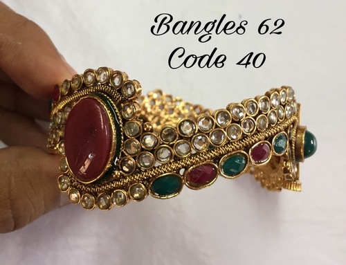 Bangle Set - Copper Alloy with Diamond Accents | Customizable Bridal Jewelry with Contemporary Charm and Immaculate Finish