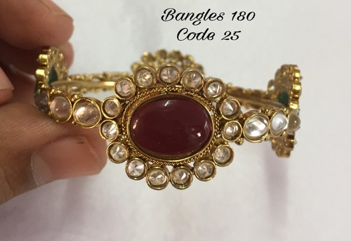 Bangle Set - Copper Alloy with Diamond Accents | Unique Design, Customizable Options, Contemporary Bridal Aesthetic