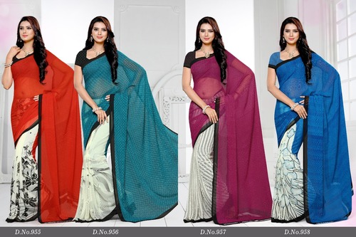 Chiffon Double Printed Saree