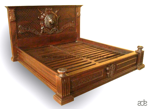 Natural Finish Wooden Bed