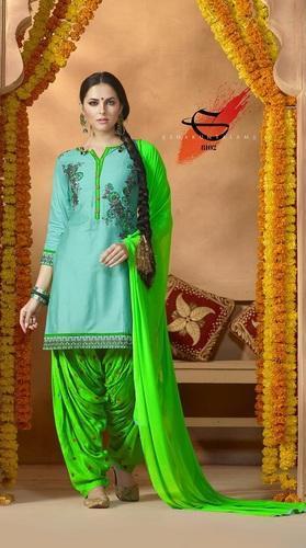 Cotton Silk Readymade Patiala Salwar Kameez