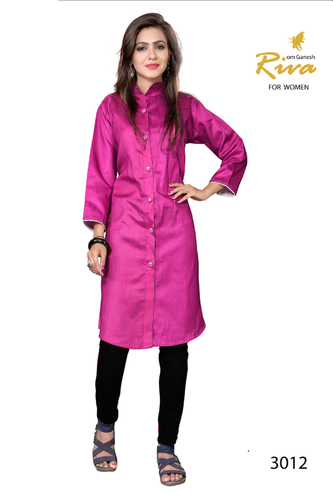 Pink Stylish Cotton Kurtis Cataloge
