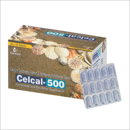 Celcal-500 - Calcium Carbonate 1250mg, Vitamin D3 200 IU, Magnesium Hydroxide 40mg Tablets | Mineral Supplement, Bone and Dental Support, Nutritional Tablets, 300 Count