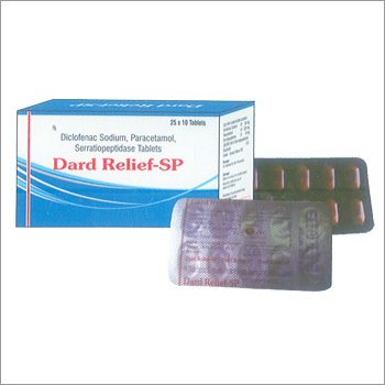 Dard Relief Sp - Diclofenac Potassium 50mg, Paracetamol 325mg, Serratiopeptidase 10mg Tablet, 25x10 Blister Pack, Pain Relief, Inflammation Reduction, Fast Acting