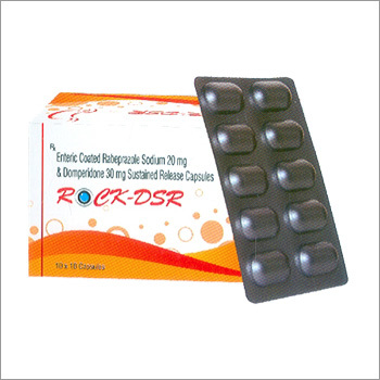 Rock DSR - Dark Brown Capsules, Rabeprazole 20mg Domperidone SR 30mg | Extended Release, Fast Absorption