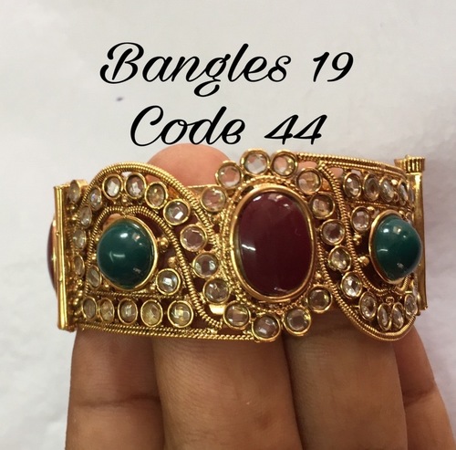 Bangle Set - Copper Alloy, Diamond Embellished | Customizable Design, Contemporary Charm