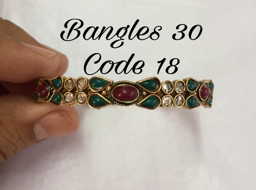 Bangle Set - Copper Alloy, Diamond Stones | Bridal Bangles, Customizable Design