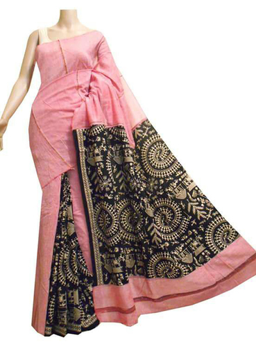 Pink Khesh Gurjari Cotton Saree