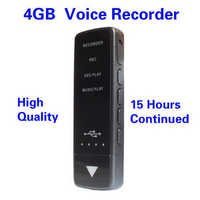Digital Voice Recorder - 4gb Memory, 15-hour Battery Life | One-button Recording, Playback & Hearing Aid Functions, Usb 2.0 Compatibility