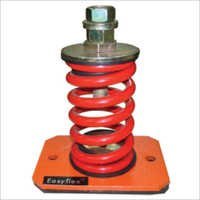 Open Spring Mount Efos - Metal, Round Head, Red And Orange | Heavy Load Bearing, Noise And Vibration Reduction, Compact Design