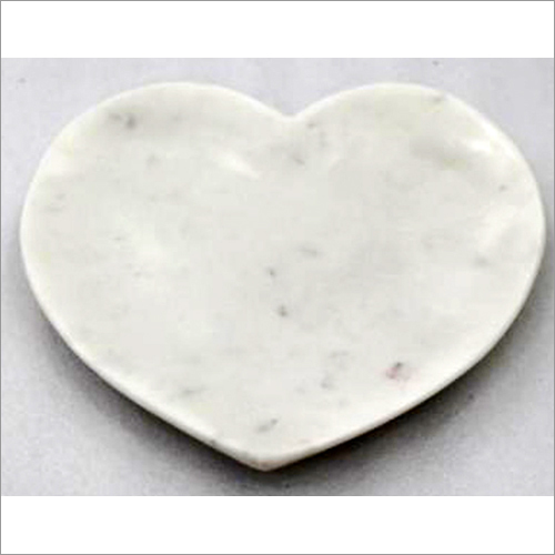 Serving Tray - Polished Marble, 5x5 Inches, White | Heart Shape, Elegant Design, Durable, Easy Cleaning