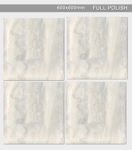Beige Vitrified Tiles - 600x600 mm, Ceramic Material | Premium Quality, Acid-Resistant, Non-Slip, Full Polish Finish