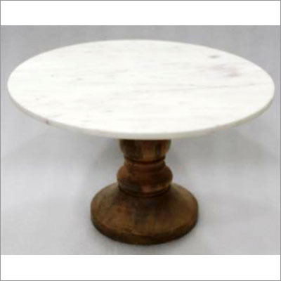 Wedding Cake Stand - Marble & Wood 12-16 Inches Diameter Brown & White Colors 8-10 Inches Height | Durable Base Lightweight Easy to Clean Elegant Design