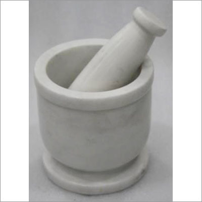 Mortal Pestle - Marble, 100 mm Diameter, White | Durable, Polished Finish, Versatile Grind Crush Mix
