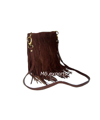 Brown Fringe Handbags