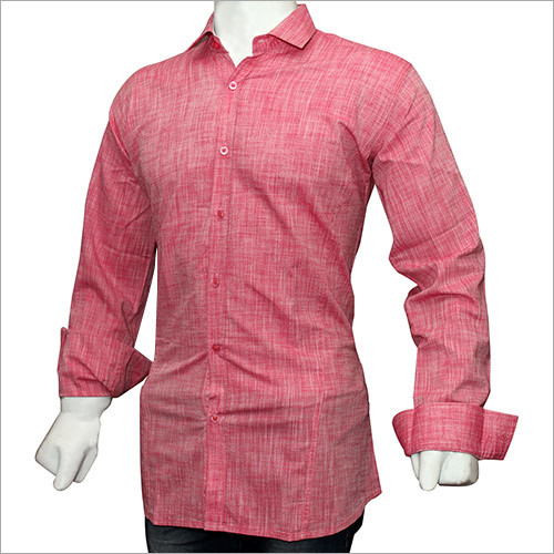 Pink Slim Fit Casual Shirts