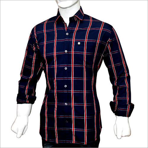 Designer Check Shirt Blue