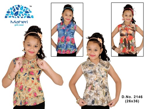 GIRLS TOP - Chiffon Material, Modern Style , Printed Pattern Design for Trendy Young Fashionistas