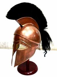 THORINSTRUMENTS (with device) Medieval Greek Spartan Corinthian Helmet with Black Plume Ancient Armour Helmet Replica