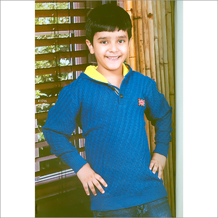 Kids Flat Knit Blue SweatShirt