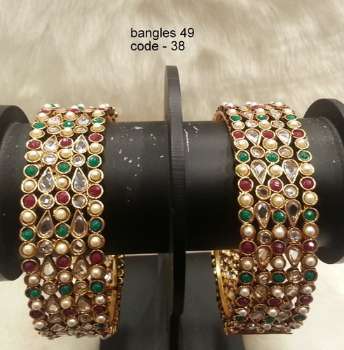 Bangle Set - Copper Alloy, Diamond Stone | Contemporary Trend, Customizable Finish
