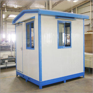 White And Blue Portable Security Cabins