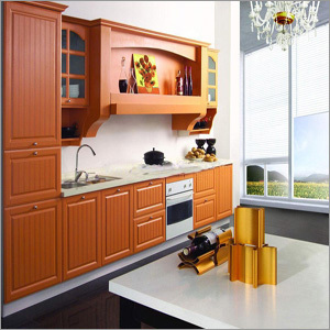 Brown Pvc Kitchen Cabinet