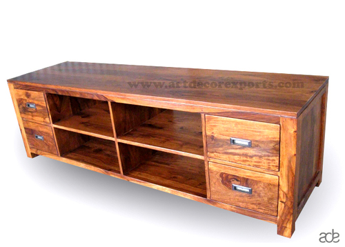 Natural Finish Tv Wooden Cabinet(Sheesham)