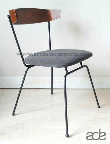 Modern Iron and Wooden Chair - 44x49x92 cm | Powder Coated Finish, Intricate Designs, Luxury Aesthetic Appeal