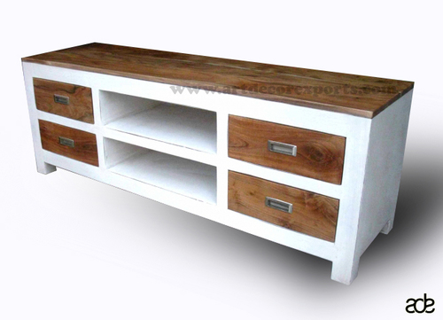 Painted Finish Mango Wood Chic Plasma Tv Cabinet