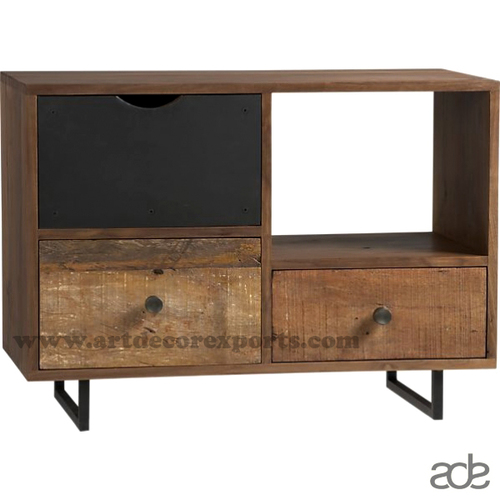 Natural Finish Drawer Chest With Stand