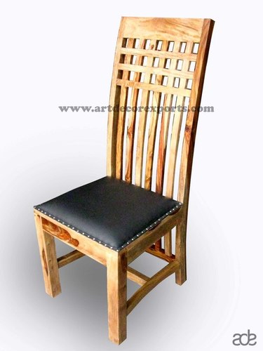 Rosewood Chair - 45x45x115 cm | Walnut Finish, Metal and Wood Construction, Elegant Leather Seat, Intricate Design, Luxurious Aesthetic