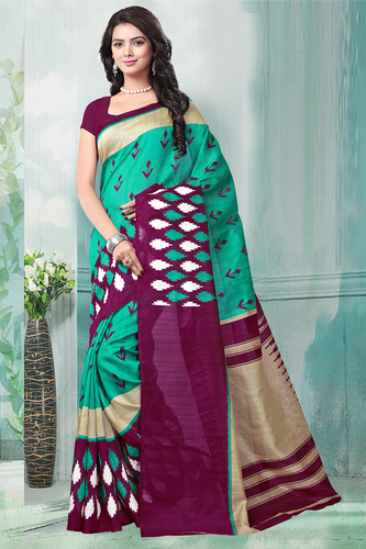 Printed Bhagalpuri Silk Saree