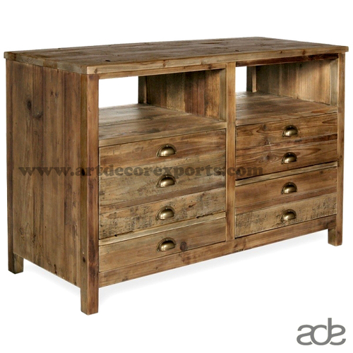 Natural Finish Multi Drawer Wooden Cabinet