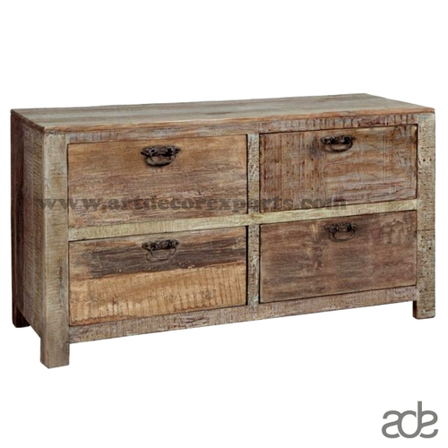 Natural Finish Four Drawer Cabinet