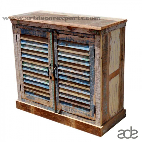 Natural Finish Two Drawer Reclaimed Cabinet