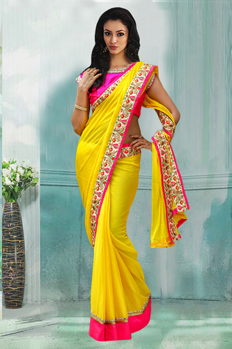 Yellow Designer Sarees