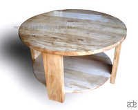 Acacia Wood Round Coffee Table