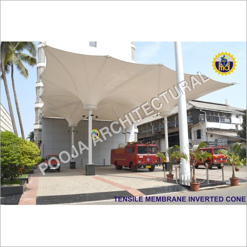 Tensile Membrane inverted cone,water harvesting .