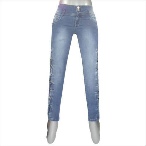 Light Blue Stone Pattern Jeans
