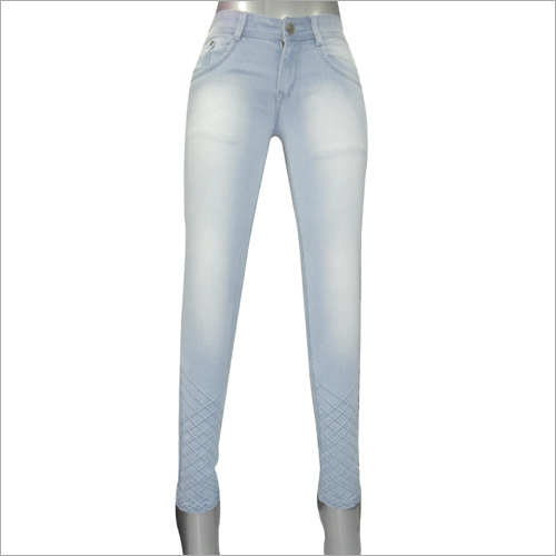Light Blue Ladies Pattern Jeans 102